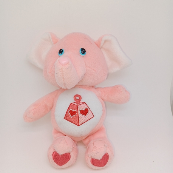 Care Bears Cousins Lotsa Heart Elephant Plush 8" Pink Heart Tummy Stuffed 2004 - Picture 7 of 7
